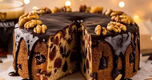 Old Fashioned Guinness Fruit Cake Recipe (with Dark Chocolate Drizzle)