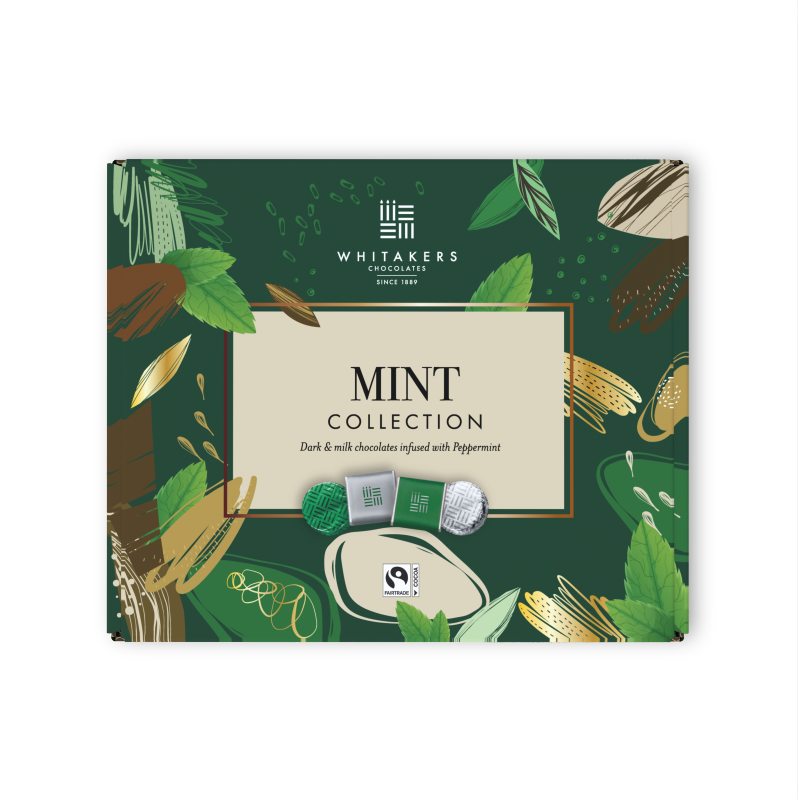 Peppermint Selection Box, a luxurious mix of dark and milk chocolate treasures, all bursting with the vibrant twang of natural peppermint oil. With 26 individually wrapped gems in stunning gift boxes