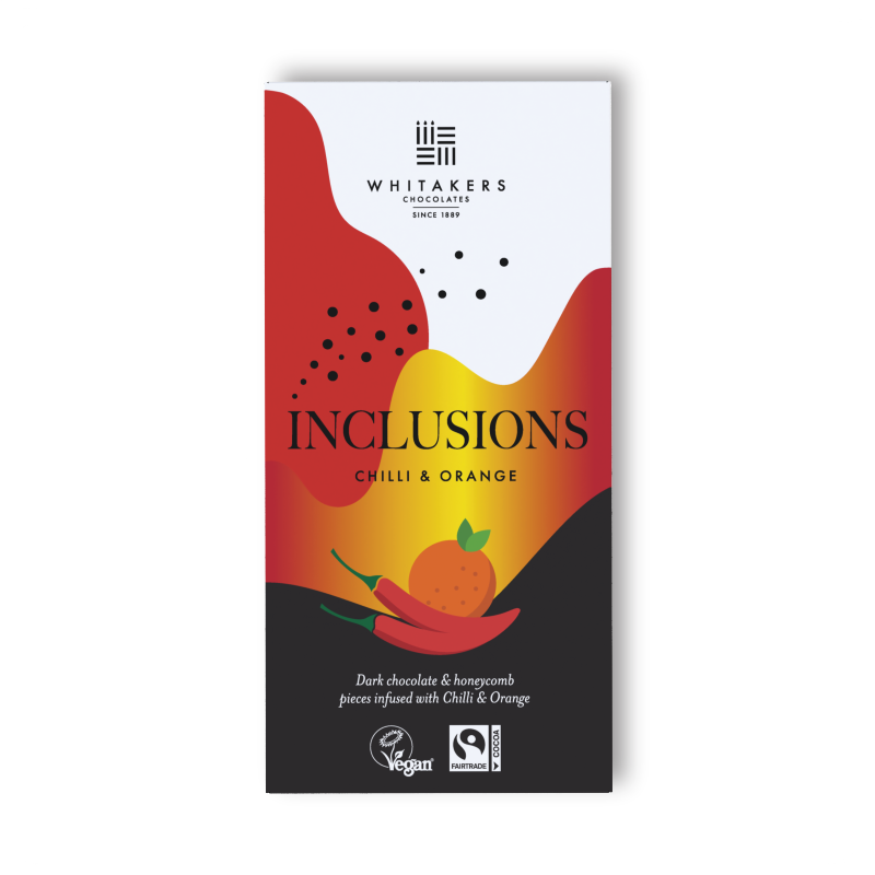 a luxurious 90g Dark Chocolate indulgence, beautifully infused with natural orange and a hint of chilli