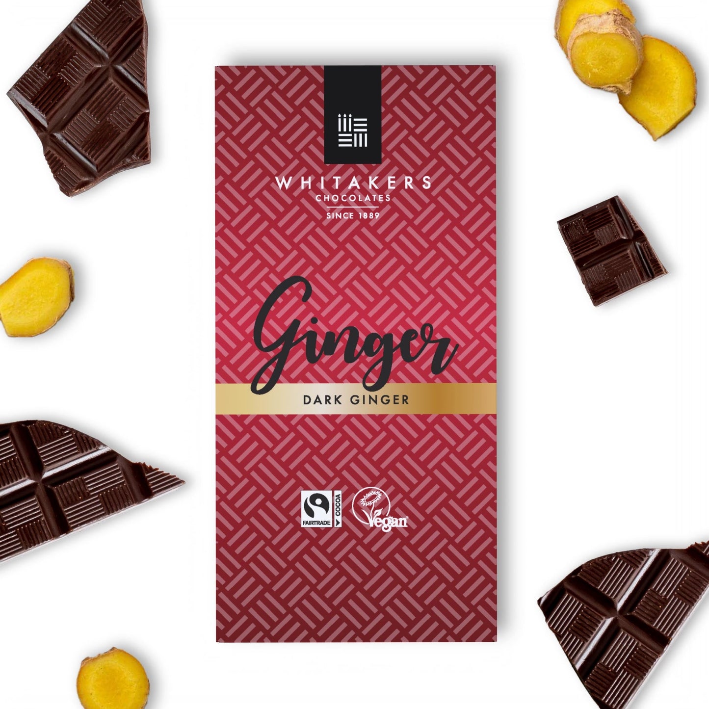 90g dark ginger chocolate bar
