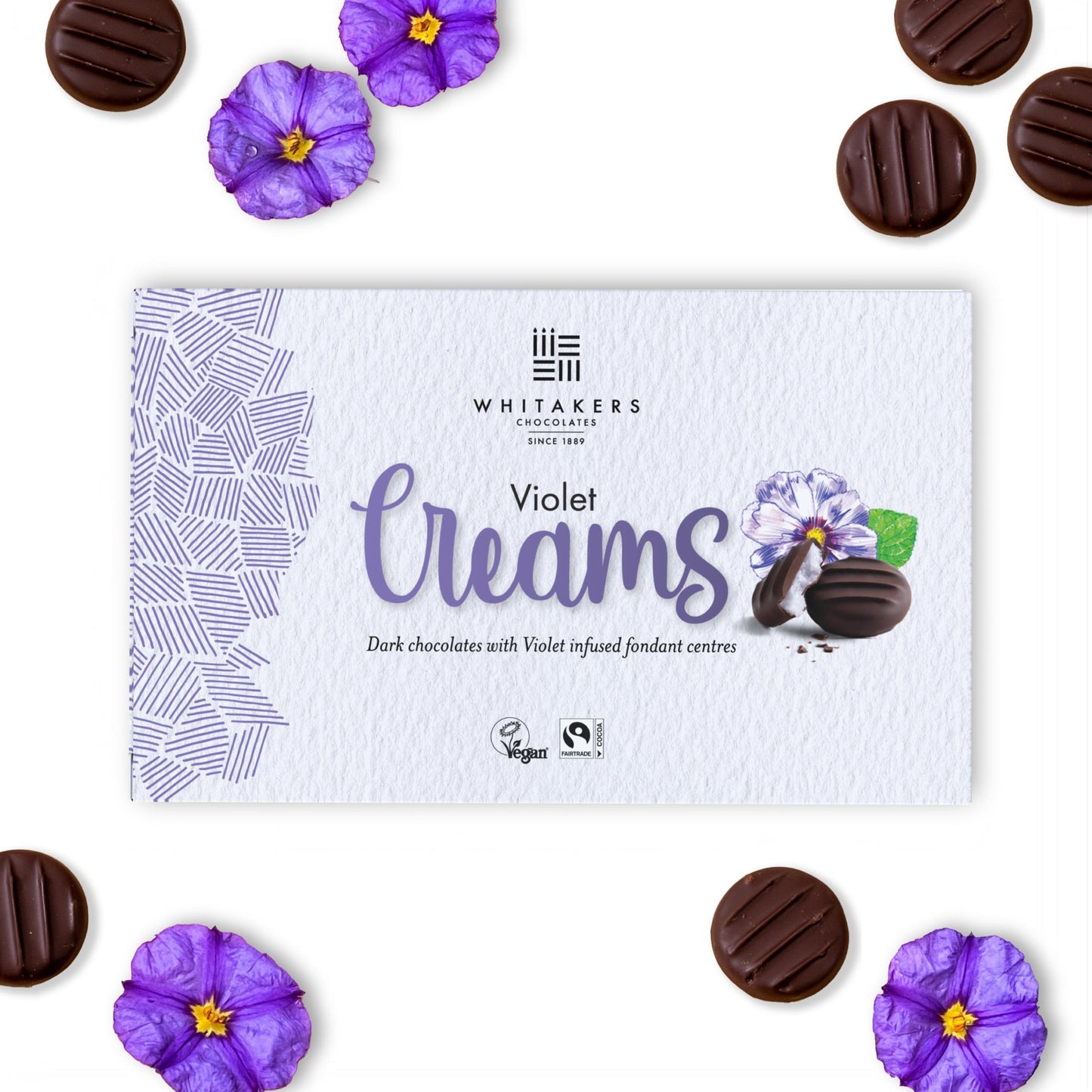 dark chocolate violet cream 150g box