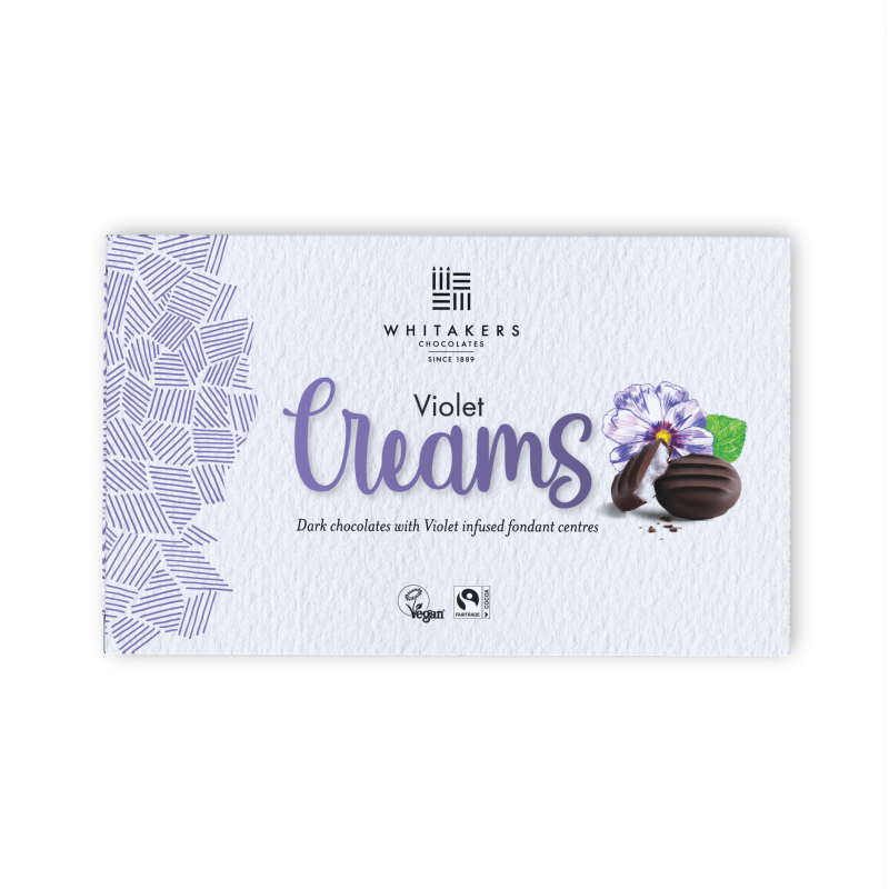 dark chocolate violet fondant cream 150g box