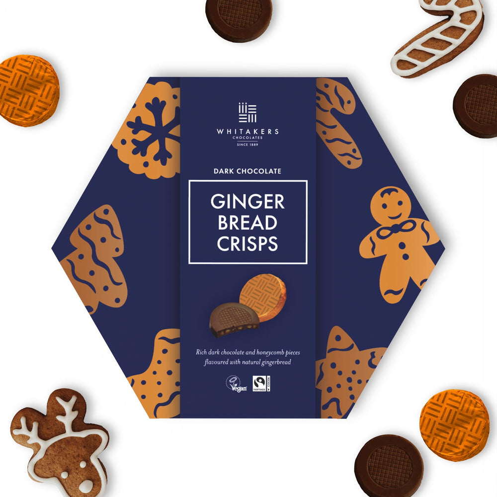 dark chocolate gingerbread honeycomb crisps 165g box