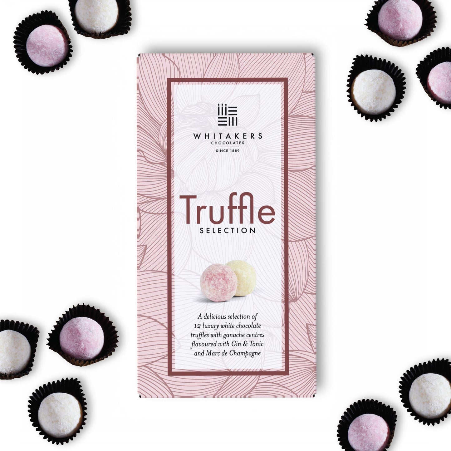 champagne and G&T chocolate truffle 135g pink gift box