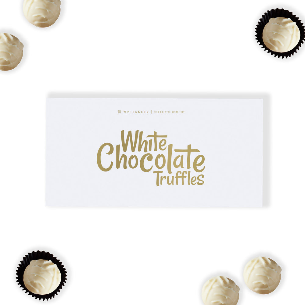 Luxury White Chocolate Truffle Gift Box – a divine collection of eight hand-finished white chocolate truffles