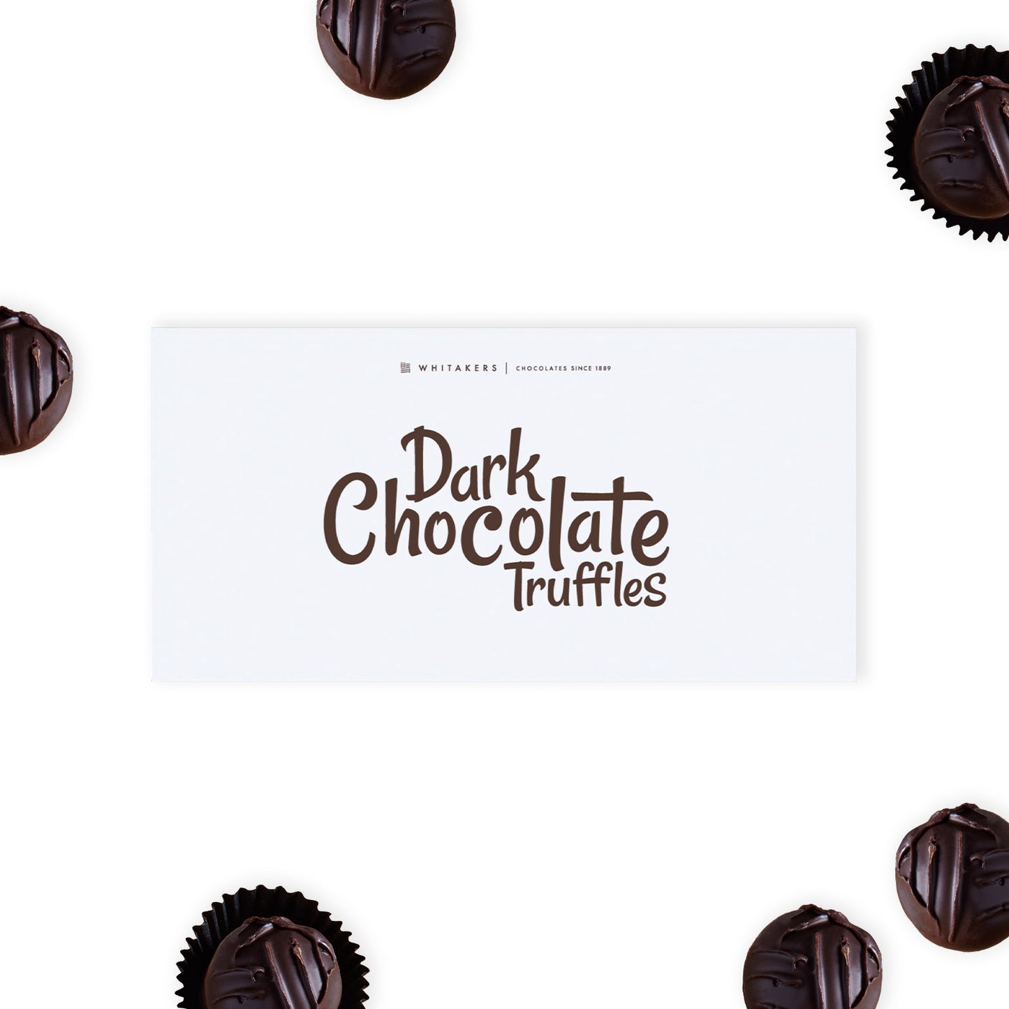 Luxury Dark Chocolate Truffle Gift Box, featuring eight meticulously hand-finished truffles