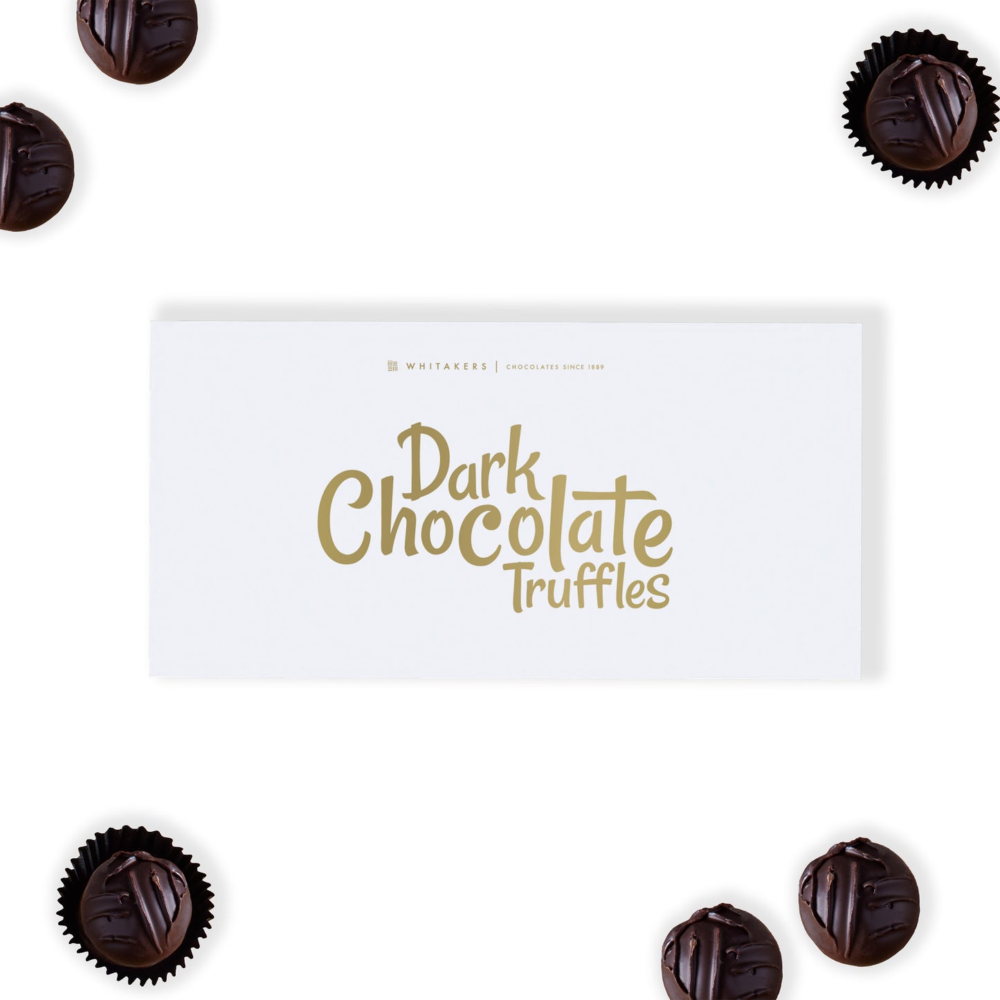 Luxury Dark Chocolate Truffle Gift Box, featuring eight, twelve or twenty-four meticulously hand-finished truffles