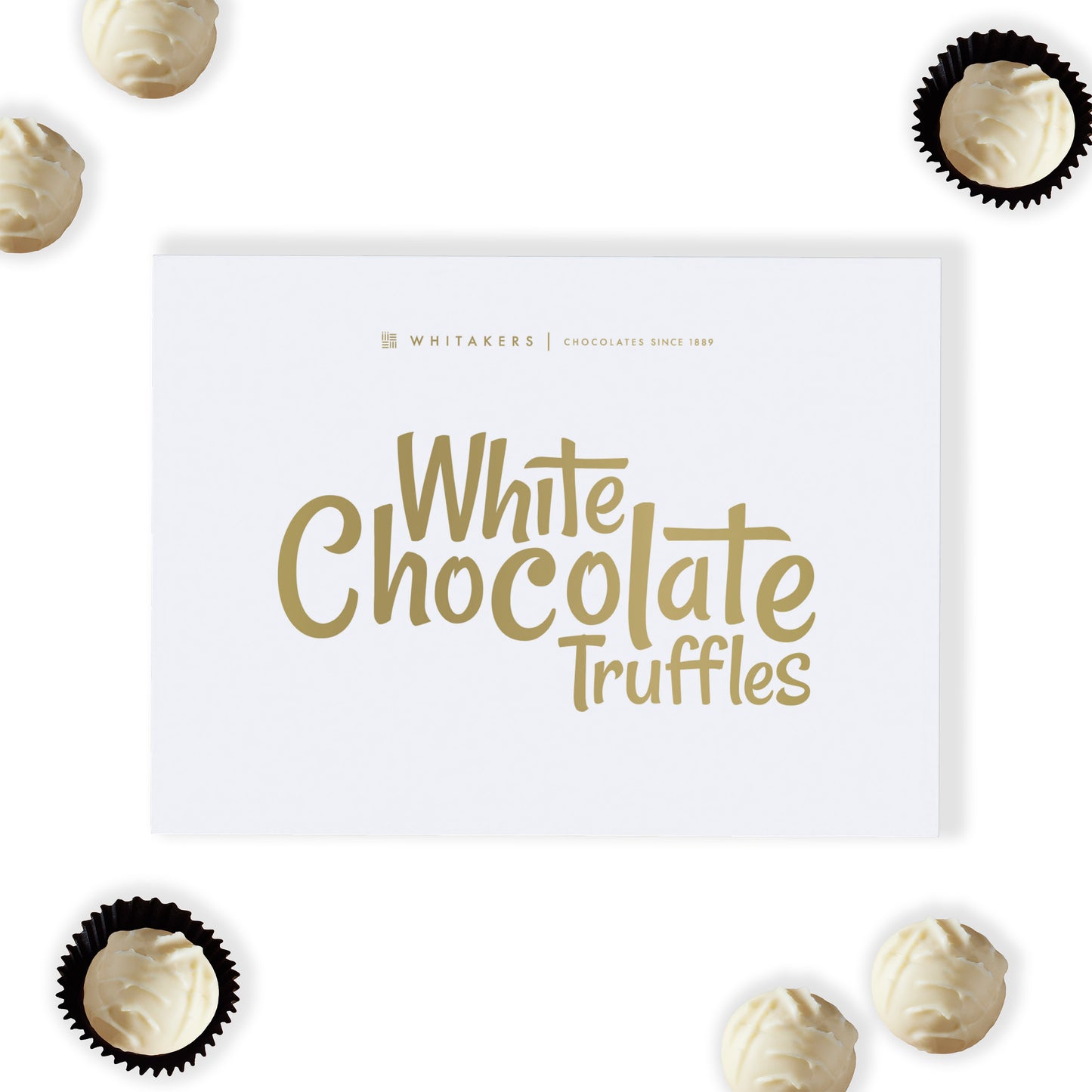 Luxury White Chocolate Truffle Gift Box – a divine collection of eight hand-finished white chocolate truffles