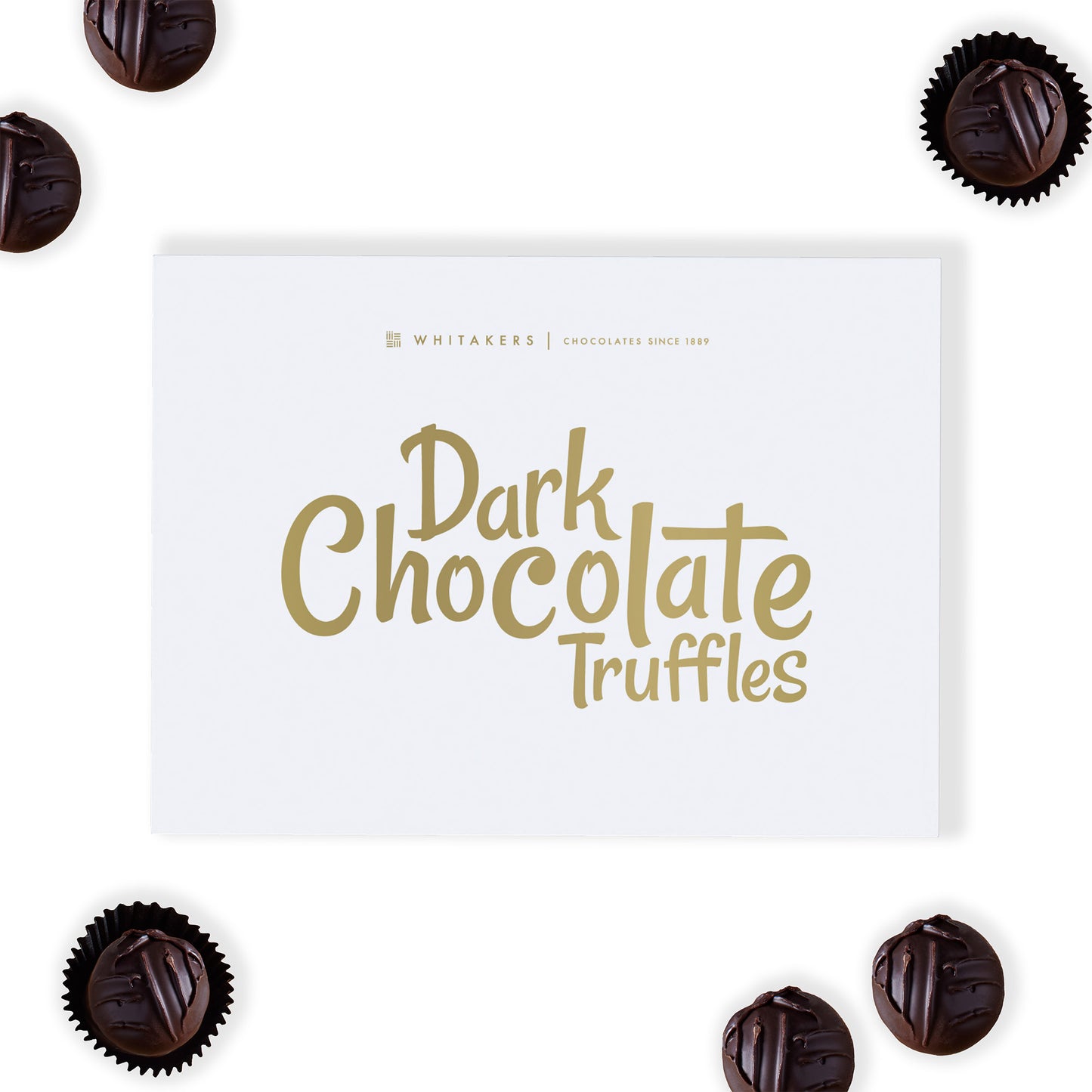 Luxury Dark Chocolate Truffle Gift Box, featuring eight, twelve or twenty-four meticulously hand-finished truffles