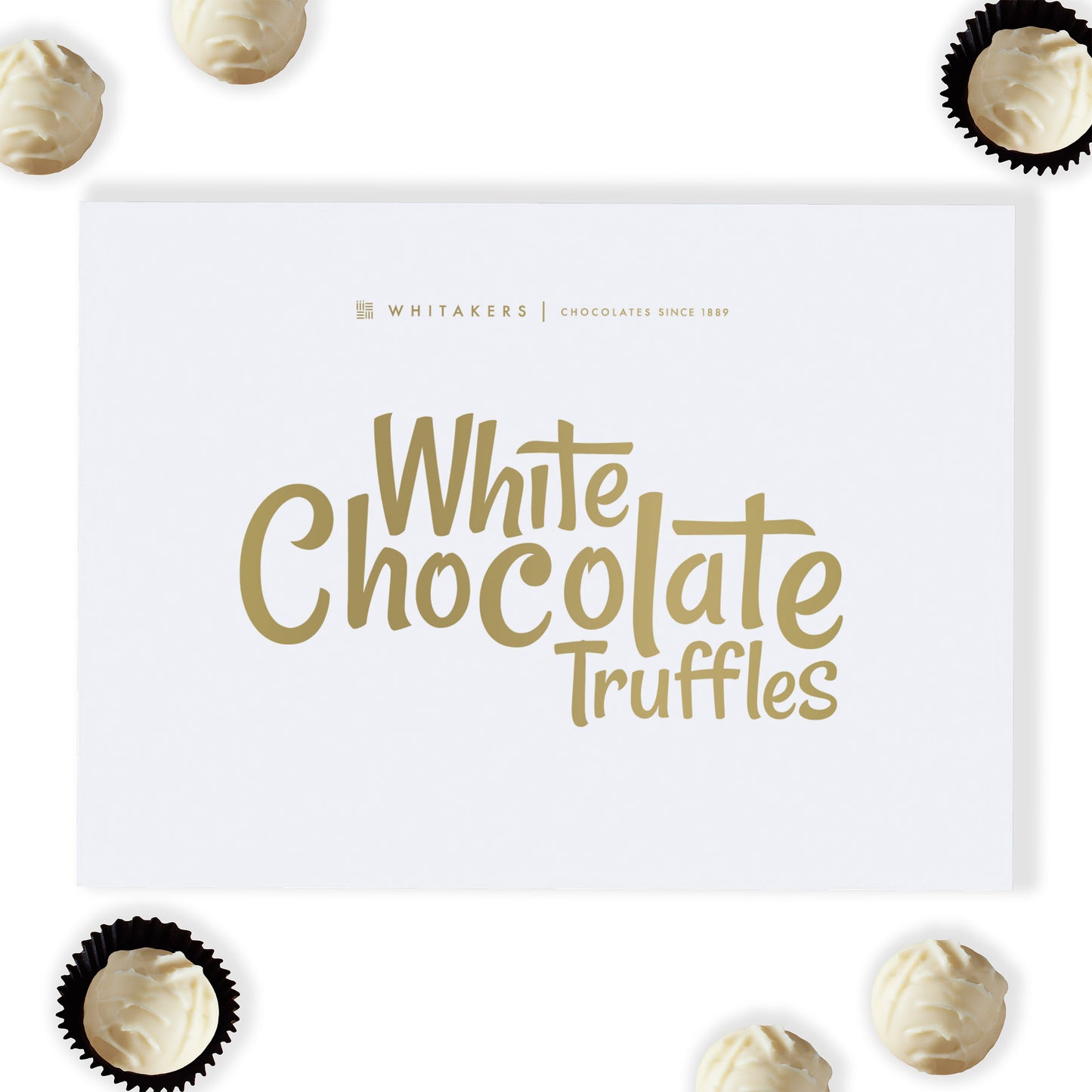 Luxury White Chocolate Truffle Gift Box – a divine collection of eight hand-finished white chocolate truffles