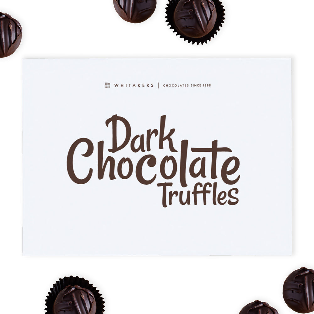 Luxury Dark Chocolate Truffle Gift Box, featuring twenty-four meticulously hand-finished truffles