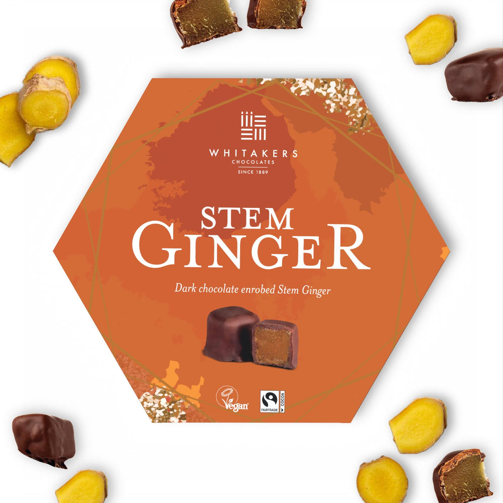 dark chocolate stem ginger 180g box