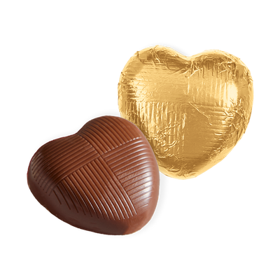 Milk Chocolate Gold Foiled Hearts (1kg)