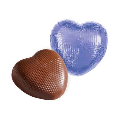 Milk Chocolate Lilac Foiled Hearts (1kg)