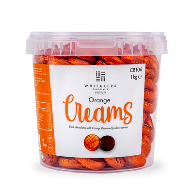 Dark Chocolate Foiled Orange Fondant Creams Tub (1kg)