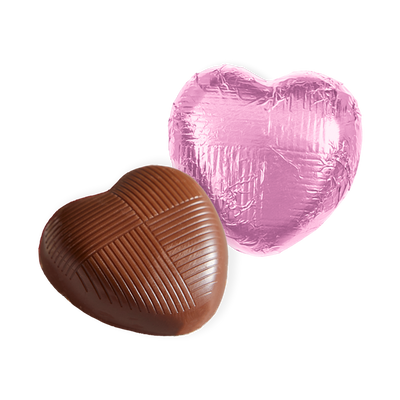 Milk Chocolate Pink Foiled Hearts (1kg)