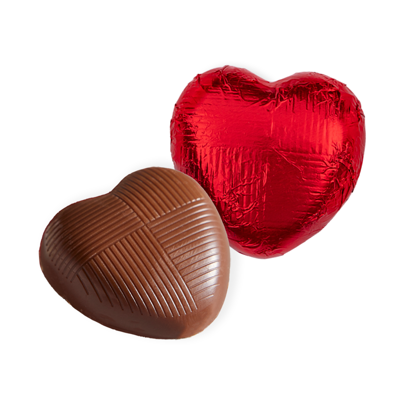 Red Foiled Milk Chocolate Hearts | Sweet Love from the UK – Whitakers ...