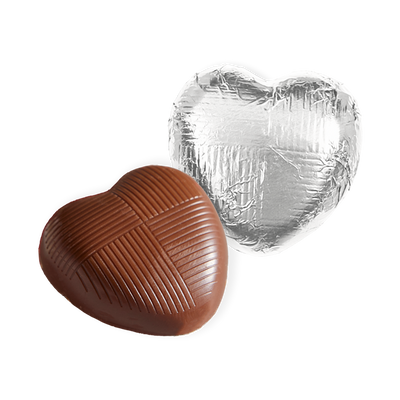 Milk Chocolate Silver Foiled Hearts (1kg)