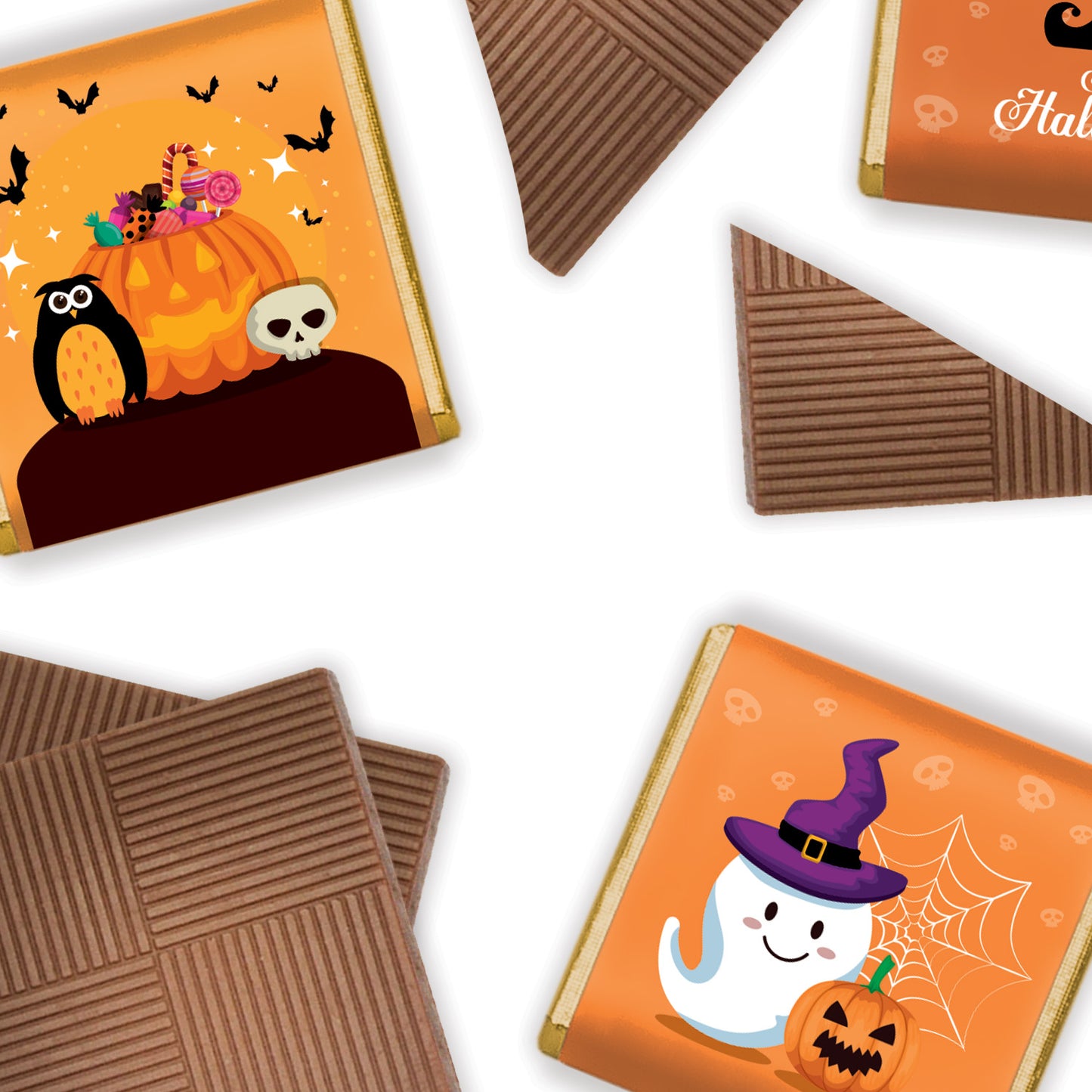 Halloween-themed Milk Chocolate Neapolitans, perfect for trick-or-treaters and party-goers alike.&nbsp;  Each of the 150 creamy milk chocolate pieces comes individually wrapped in Luxury foil and adorned with eerie full-colour paper wrappers, capturing the spirit of Halloween