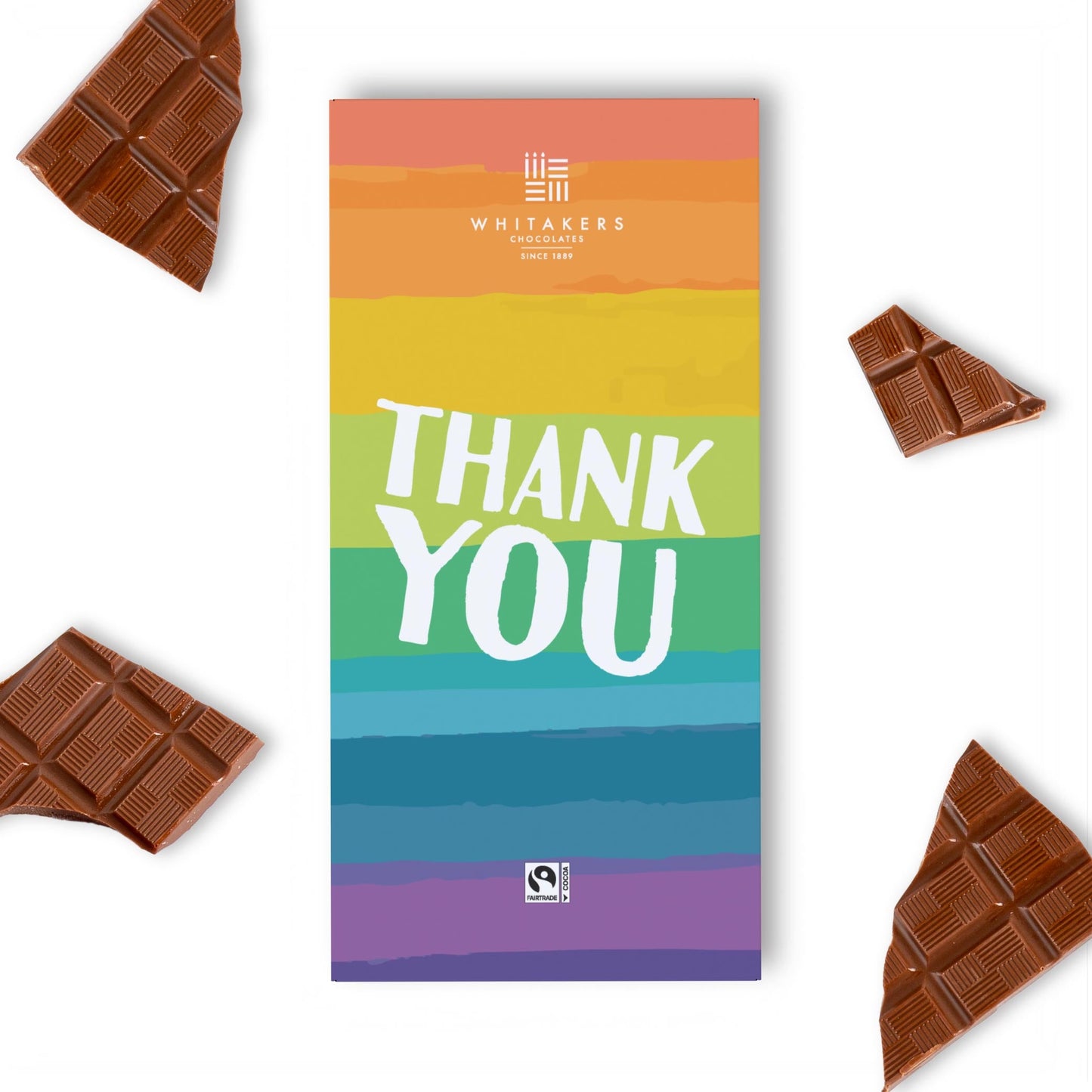 90g milk chocolate thank you bar (flower design)