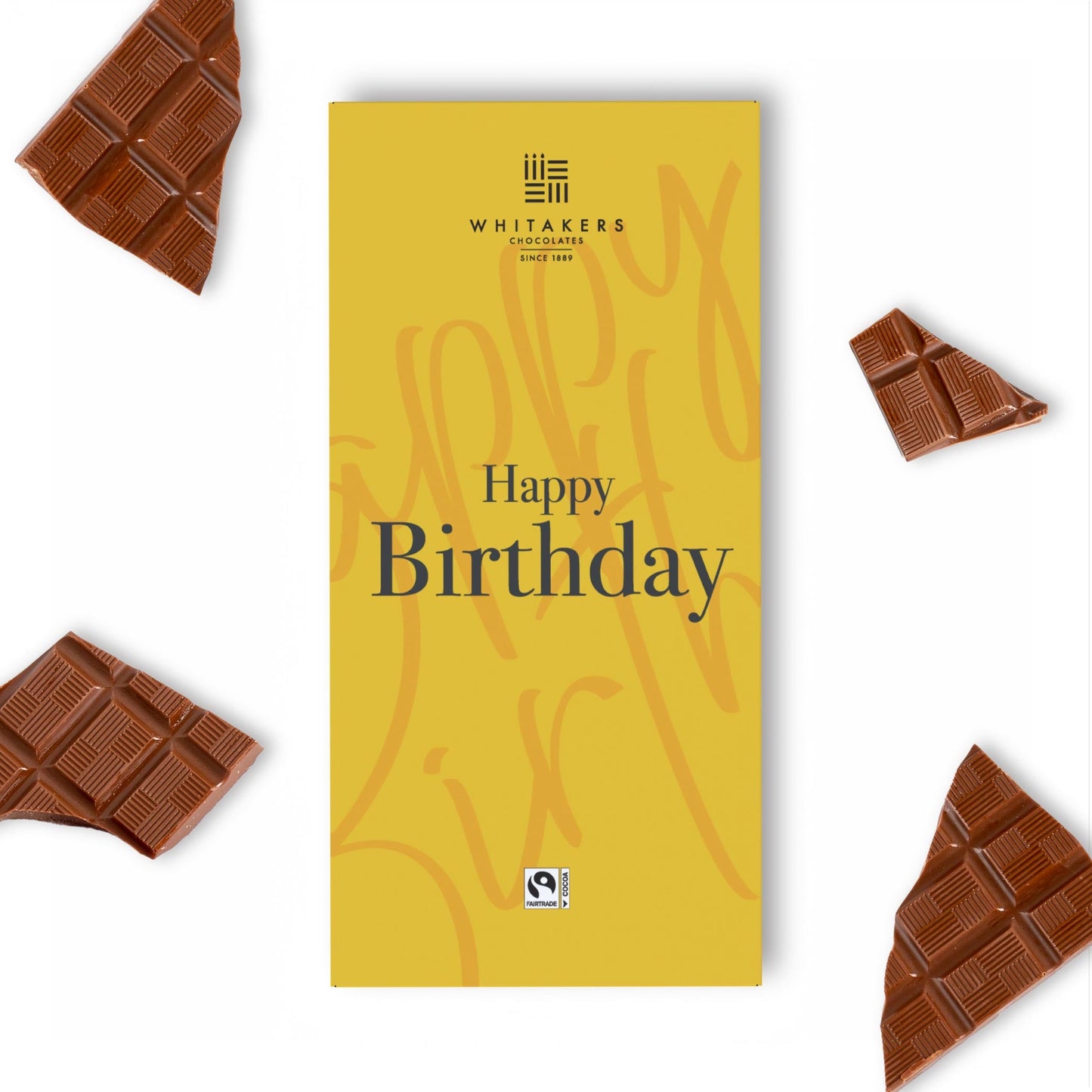 90g milk chocolate happy birthday (unisex yellow) bar